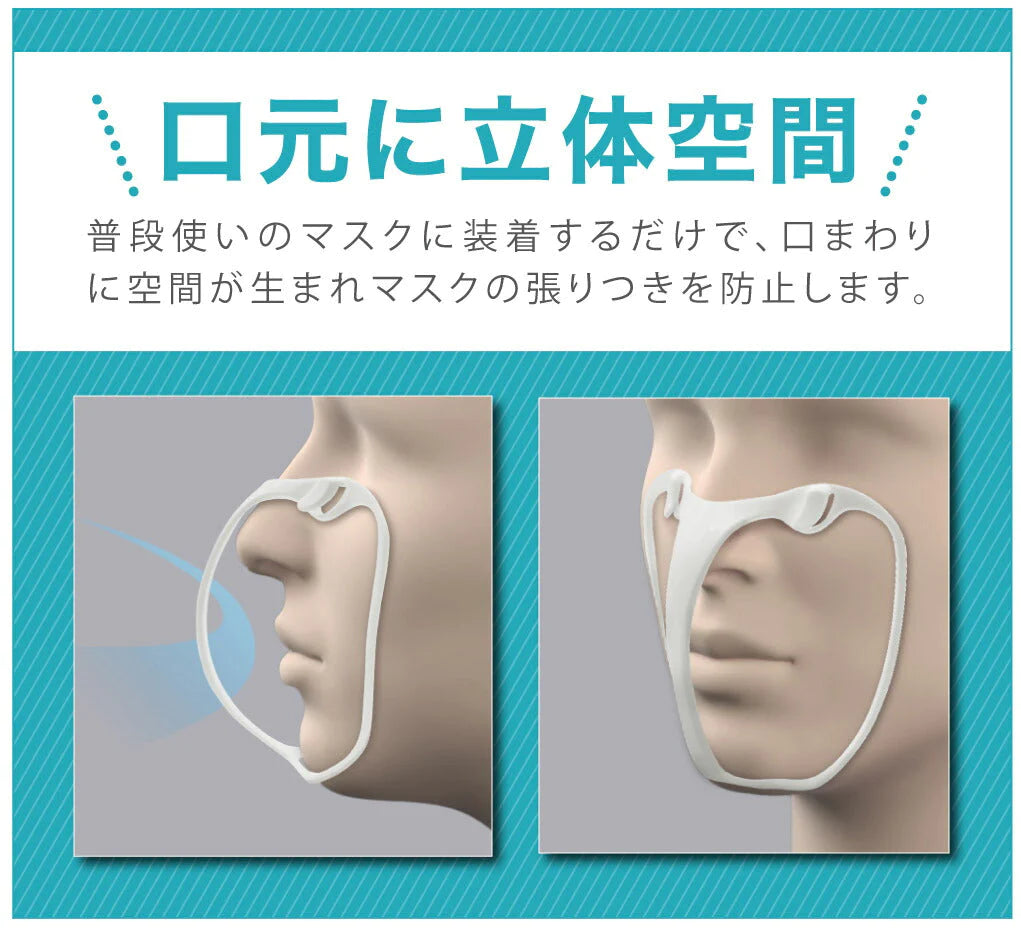 B'full製立体インナーマスク 日本製軽量タイプ 　小さめサイズ◆ マスクフレーム 3Ｄインナー 蒸れ対策 暑さ対策 口元 空間 隙間 メイク汚れ防止 洗える 再利用 抗菌 小さめ ふつう 国産