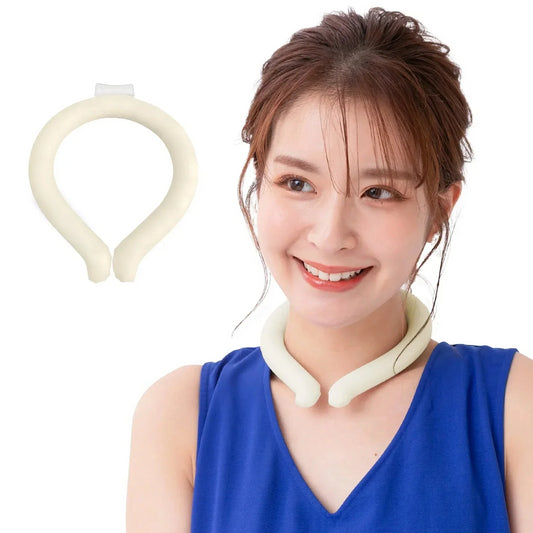 【送料無料】 爽快リング 「Lサイズ 18℃ アイボリー」 ネック リング クーラー PCM冷感 冷却 熱中症対策