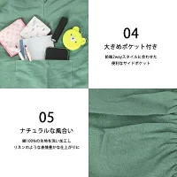 【ネイビー】割烹着 2way エプロン あったか 暖かい 無地 可愛い おしゃれ ロング丈 前開き かっぽう着 ガウン 大きいサイズ 羽織り 長袖 大人 保育士 コットン 綿100%