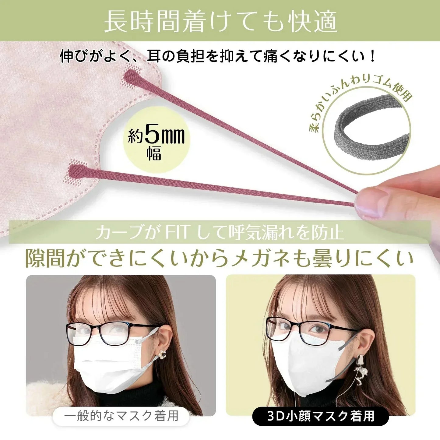 【バイカラー/ホワイト】40枚 Mサイズ ノーズワイヤーあり 立体マスク 3Dマスク カラーマスク 血色カラー バイカラー 4層構造 不織布マスク