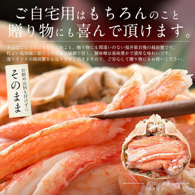 冬の味覚 甲羅盛りセット極 越前産ズワイガニ 中サイズ×1個（甲羅横幅 約11cm）セイコガニ 小サイズ 70g前後×2個（甲羅横幅 約7.5cm） 母の日 プレゼント ギフト  母の日思いの 健康 実用的 父の日 子供 孫