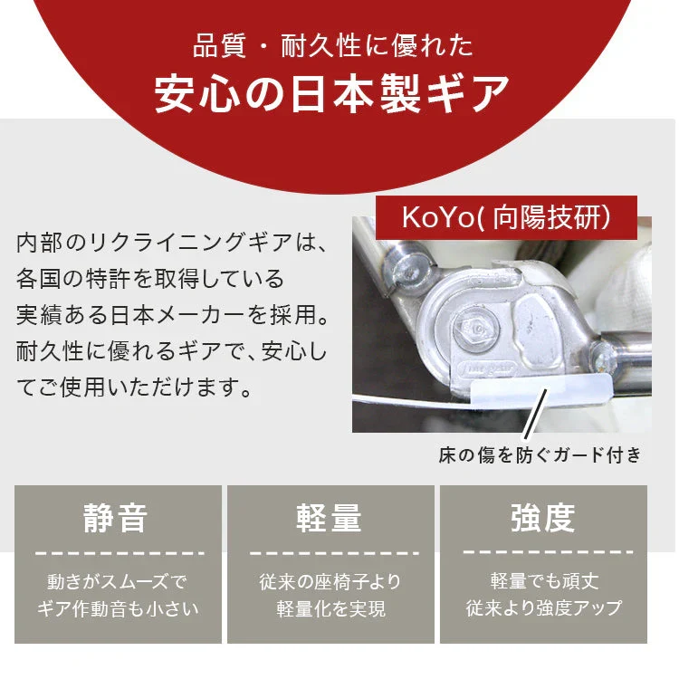 【グレージュ】座椅子 肘掛け 腰痛 リクライニング ハイバック 日本製ギア 折りたたみ コンパクト 収納 1人用ソファ ウレタン ファブリック素材 クッション付き リクライニングチェア テレワーク 在宅ワーク 座いす 座イス コンパクトソファ フロア