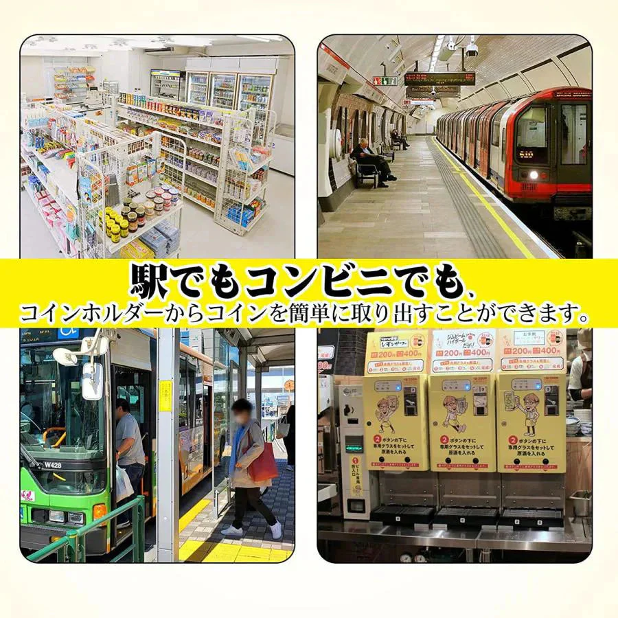 コインケース 2個セット 小銭入れ コインホルダー コイン収納 小銭財布 携帯コイン 貨幣専用ケース 硬貨分類ケース コンパクト 片手で取り出せ 硬貨収納w454A(ブラック)