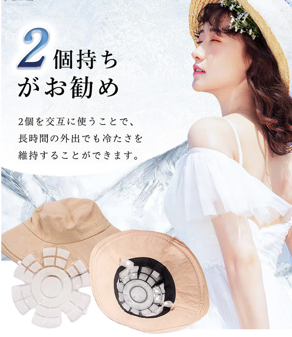 【頭部冷却効果抜群！】＼2個／頭部冷却 頭皮冷却 夏用 冷却帽子パッド 帽子 保冷剤 頭 冷やす 保冷 暑さ対策 氷のう 猛暑対策 氷枕 アイスキャップマット 男女兼用 ハイキング キャンプ 山登り 旅行 通勤 色ランダム