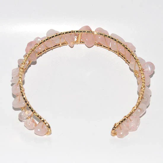 ブレスレット 送料無料 AUULA ローズクウォーツブレスレット さざれ石（大）アクセサリー かわいい ガーリー 上品 おしゃれ 女の子 パール