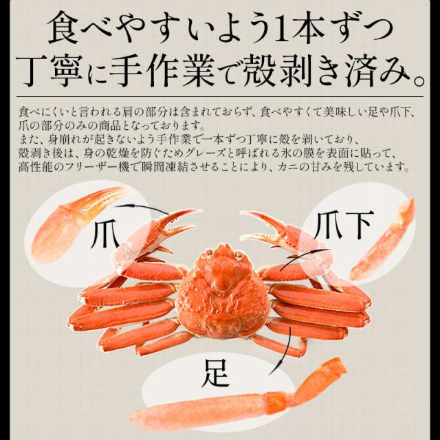 ズワイガニ ボイル ポーション 900g  むき身 ずわい蟹 カニ足 蟹 かに カニ ズワイ蟹 ズワイ ずわい カニしゃぶ しゃぶしゃぶ用 かに足 蟹足 冷凍 海鮮 グルメ 食べ物 送料無料 プレゼント