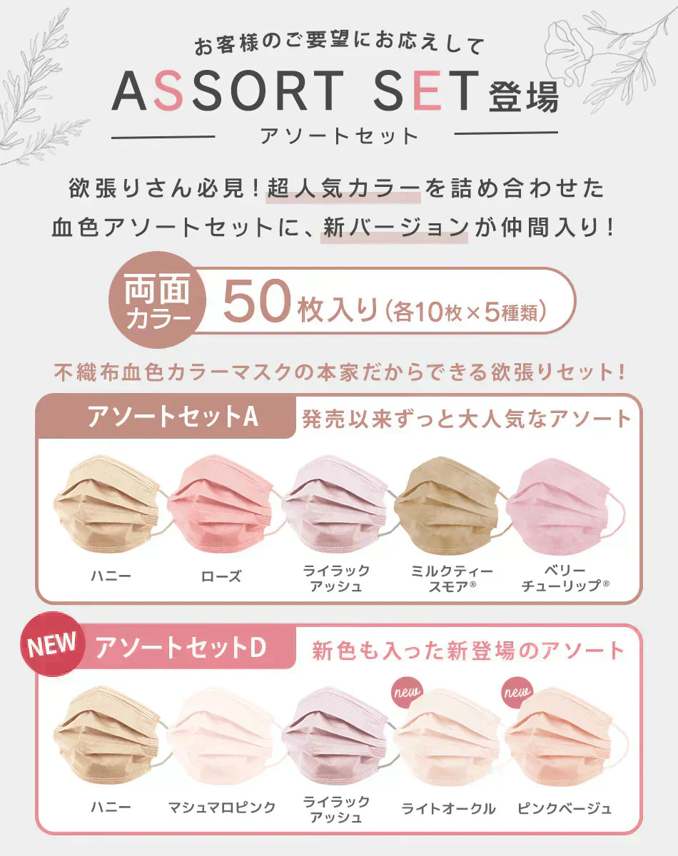 【やや小さめサイズ】【ホワイト】【250枚セット】プリーツマスク 両面同色 お買い得　訳あり品　数量限定　箱潰れ　カラーマスク 　ランダムセット