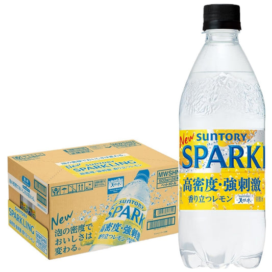 【月間強化販売】【炭酸水】サントリー 天然水 南アルプス スパークリング レモン 500ml×24本【ご注文は2ケースまで1個口配送可能です】