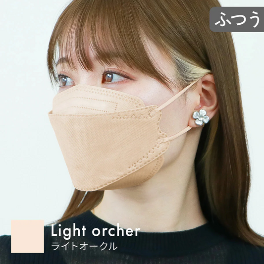 【ふつうサイズ】【ライトオークル】耳紐同色 立体マスク 3D マスク 4層構造 両面同色 5枚ずつ 個包装 くちばし 不織布 マスク 小顔 美 シルエット 使い捨て 血色 マスク カラー カラーマスク ジュエルフラップマスク Jewel Flap Mask 公式 WEIMALL 94-c 花粉症 花粉症対策 予防