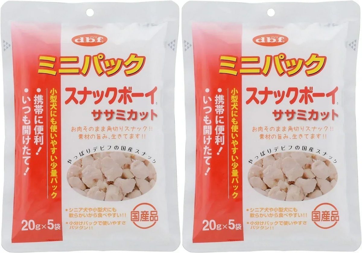 2袋セット デビフペット 送料無料 100g×2袋 ミニパック スナックボーイ ササミカット デビフ 20g×5袋入り 犬のおやつ 国産 おやつ d.b.f ミニPスナックボーイササミ DEBIFUPET 幼犬 シニア犬 たん白質 鶏ササミ ペットフード ペット 犬