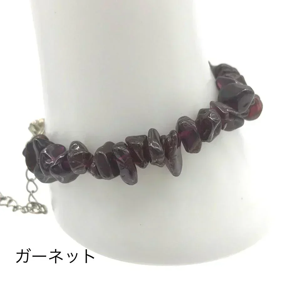 送料無料 さざれ石ブレスレット ガーネット 天然石 ブレスレット パワーストーン 幸運を呼ぶ ブレスレット 誕生石