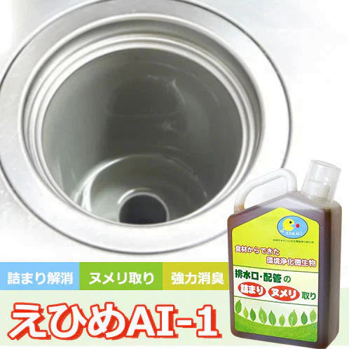 【ヌメリや悪臭を強力に解消】排水口 ヌメリ取り 洗剤 排水溝 排水管 パイプクリーナー パイプ洗浄剤 掃除 ニオイ 匂い対策 / えひめAI-1