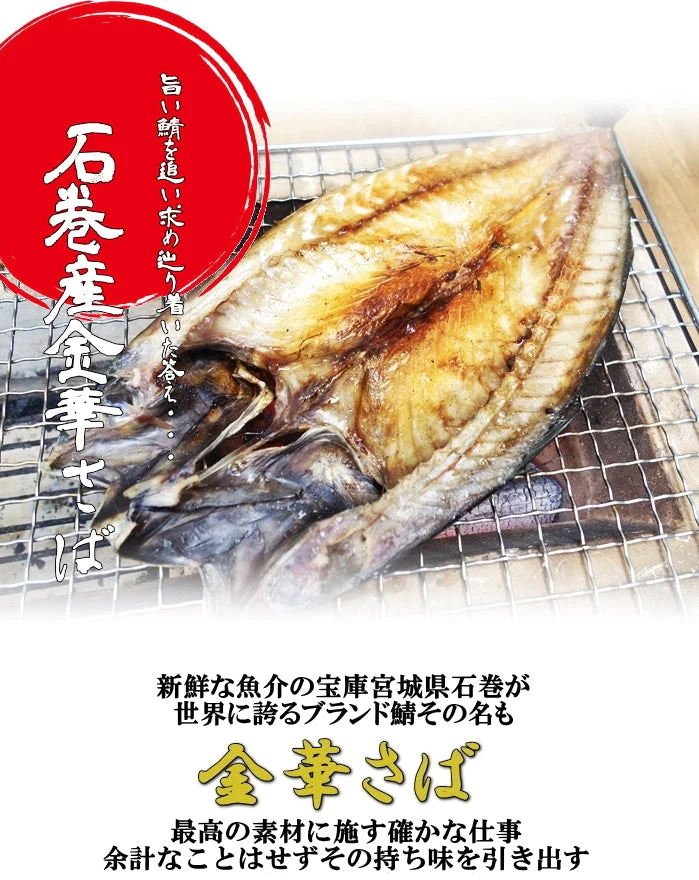 石巻の至宝 金華さば開き干し 5枚セット 送料無料 金華サバ 金華鯖 無添加 さば 干物 宮城 石巻