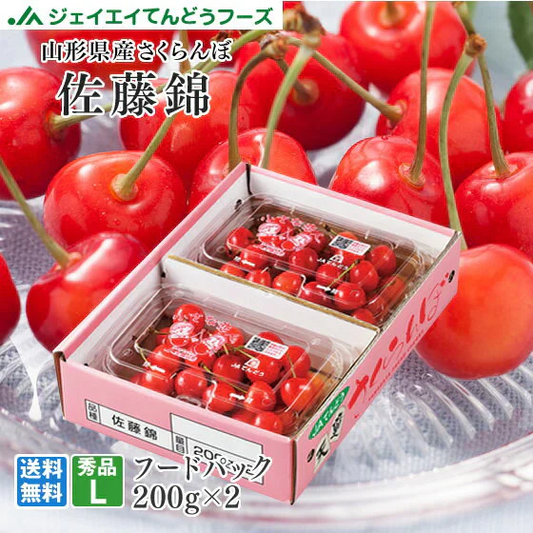 早期予約 さくらんぼ 山形県産 佐藤錦 Lサイズ ご家庭用 200g×2フードパック バラ詰め