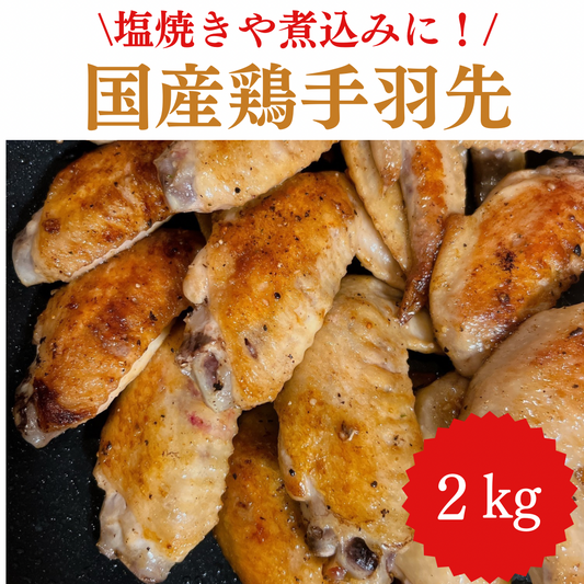 国産鶏 手羽先 2kg/冷凍クール便