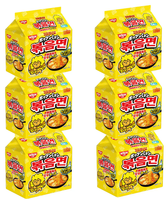 【袋麺 焼きそば30食格安特集】新発売 日清 焼そば ポックンミョン 韓国風甘辛チーズ 5食×6入り トッピングに最適な韓国のり付き
