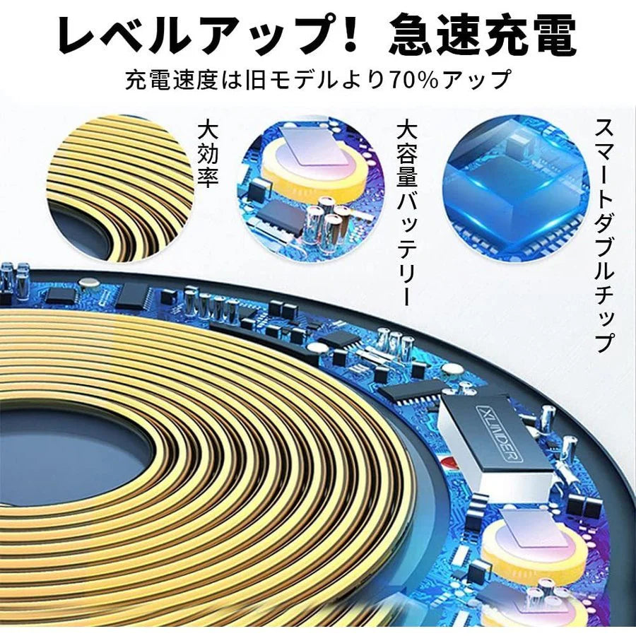 車載ホルダー ワイヤレス 充電器 車載Qi スマホホルダー 車用 自動開閉 エアコン吹き出し口用 360度回転 iPhone　Android　各インチに対応 w370D(ブルー)