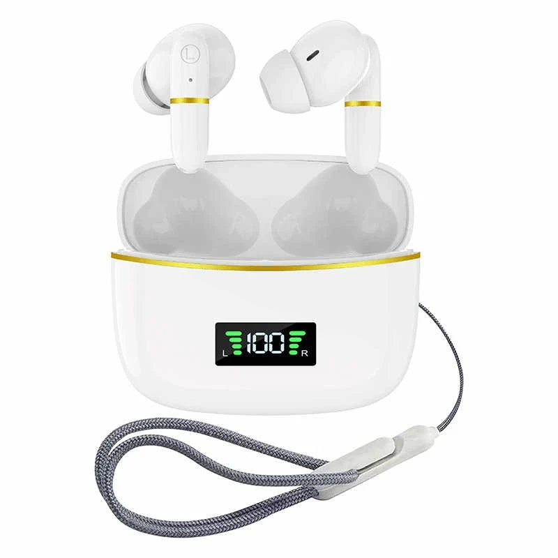 Bluetooth5.3 ワイヤレスイヤホン 長時間航続 Hi-Fi高音質ブルートゥースヘッドホン ヘッドセット 瞬間接続 タッチ操作 HiFi高音質 両耳通話 自動ペア 残電表示 s094A(ホワイト)