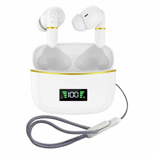 Bluetooth5.3 ワイヤレスイヤホン 長時間航続 Hi-Fi高音質ブルートゥースヘッドホン ヘッドセット 瞬間接続 タッチ操作 HiFi高音質 両耳通話 自動ペア 残電表示 s094A(ホワイト)