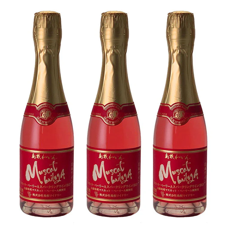 島根ワイナリー マスカット・ベーリーAスパークリングワイン 375ml×3本セット【ご自宅用】