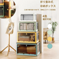 XINYF 収納ボックス 60×42×33.5cm-84.4L) 折りたたみ 蓋付き 積み重ね 全方向から取り出せる 収納ケース プラスチック キャスター付き (ホワイト-1個