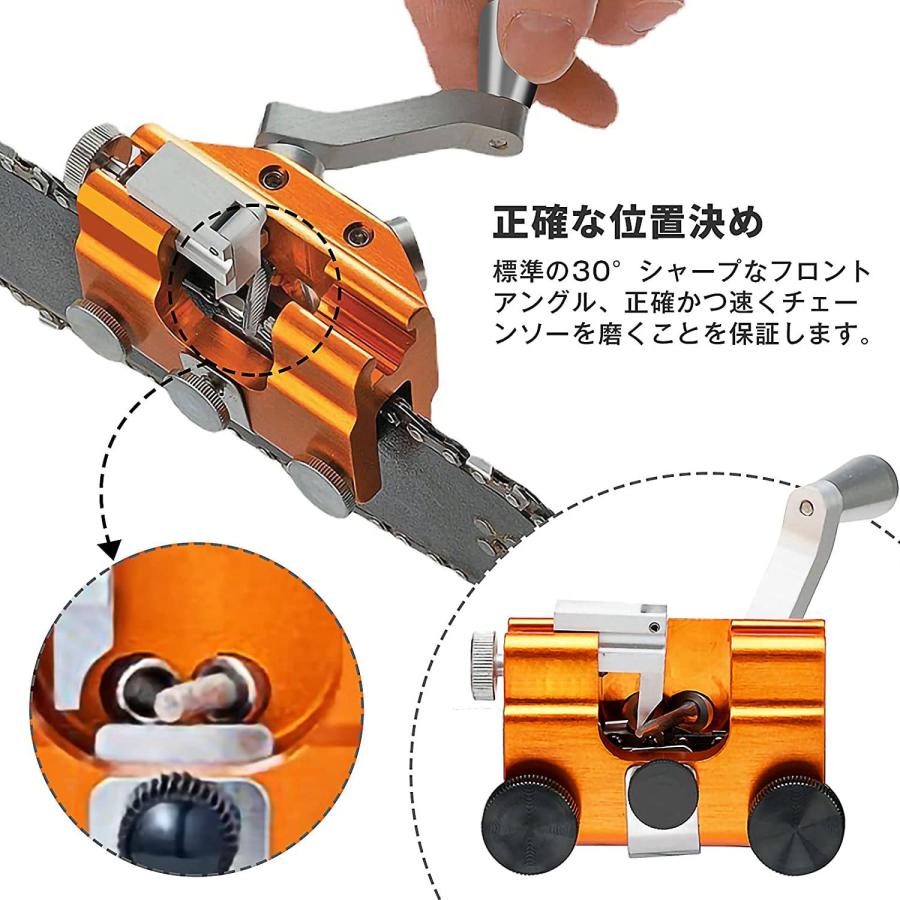 チェーンソー 目立て チェーンソー 目立て機 手動チェーン研ぎ器 電動チェーンソーに対応 釘型 汎用タイプ 軸付ダイヤモンド砥石3本付き【4インチ ~6インチ】w528