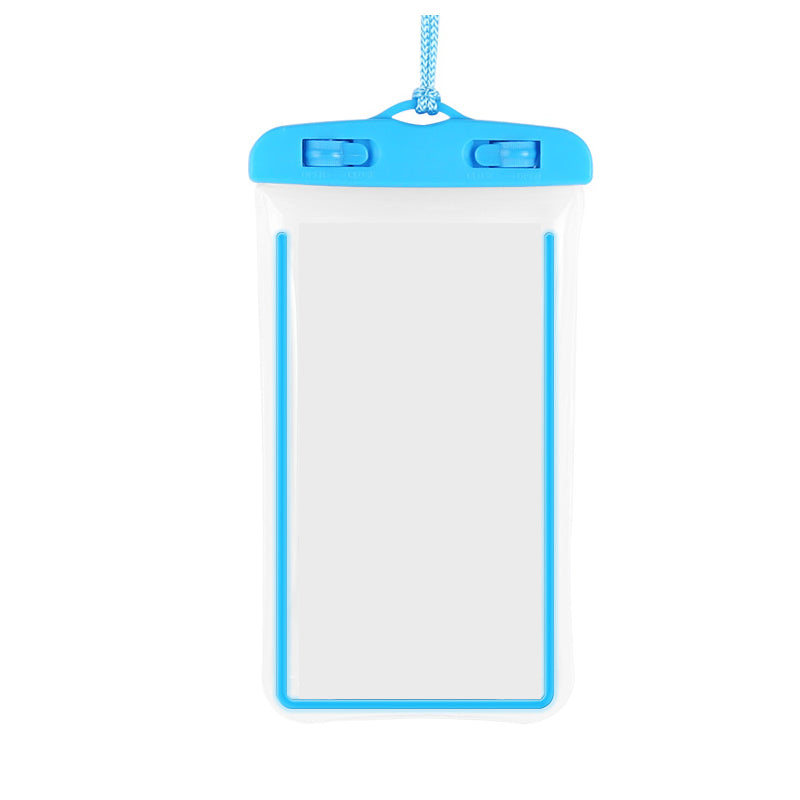 スマホ 防水ケース ブルー 蓄光タイプ 1個 暗所でも光る 防水カバー IPX8 ストラップ付き iPhone Galaxy 各種携帯電話対応 防水バッグ お風呂 釣り ポイント消耗