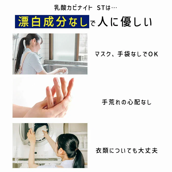 【単品】乳酸 カビナイトST 450ml 日本製 ミントの香り カビ取りスプレー カビ取り剤 お風呂 カビ取り カビ除去スプレー 床 フローリング 畳 木材 肌に優しい