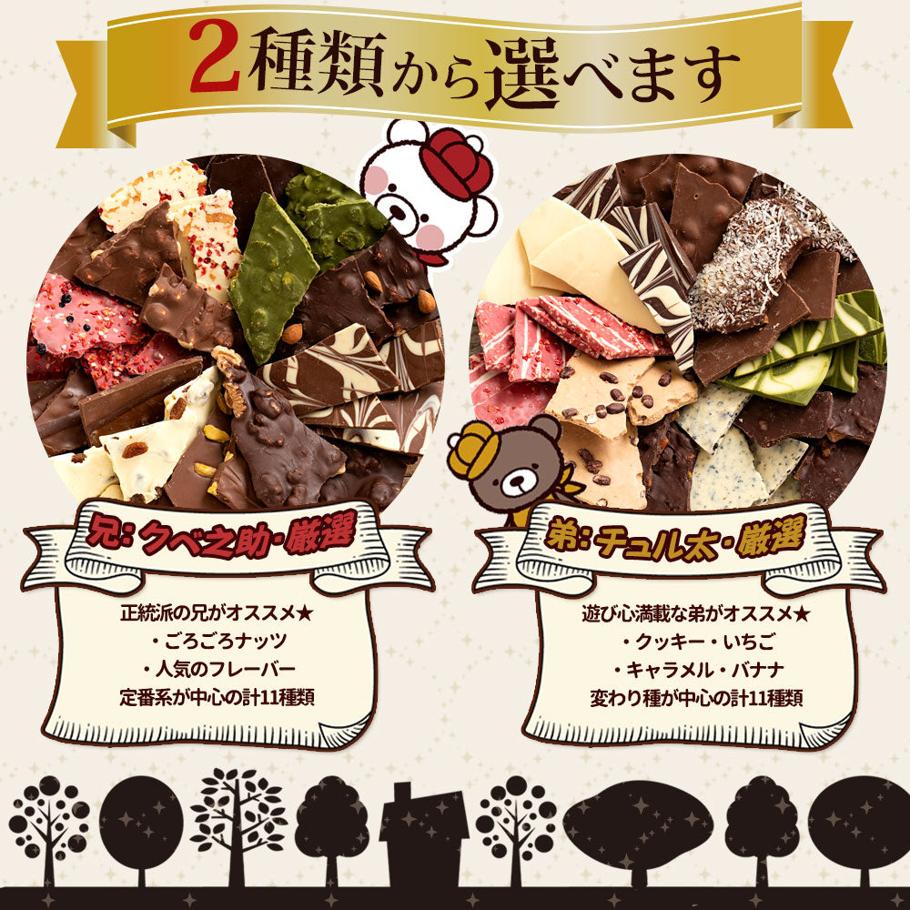 チョコレート 割れチョコ 超お得な11種類の割れチョコ福袋★ クベ之助とチュル太山盛りChocolateBrothers 1kg 訳あり チョコレート チョコ チョコ 福袋 詰め合わせ 大量