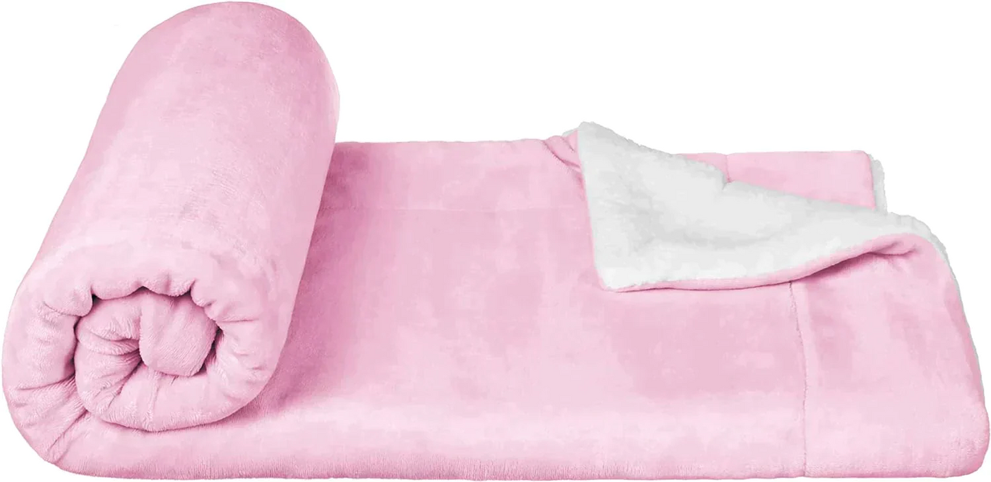 Amazonベーシック 訳あり ブランケット 127×152cm シェルパブランケット ひざ掛け スローバブルガムピンク