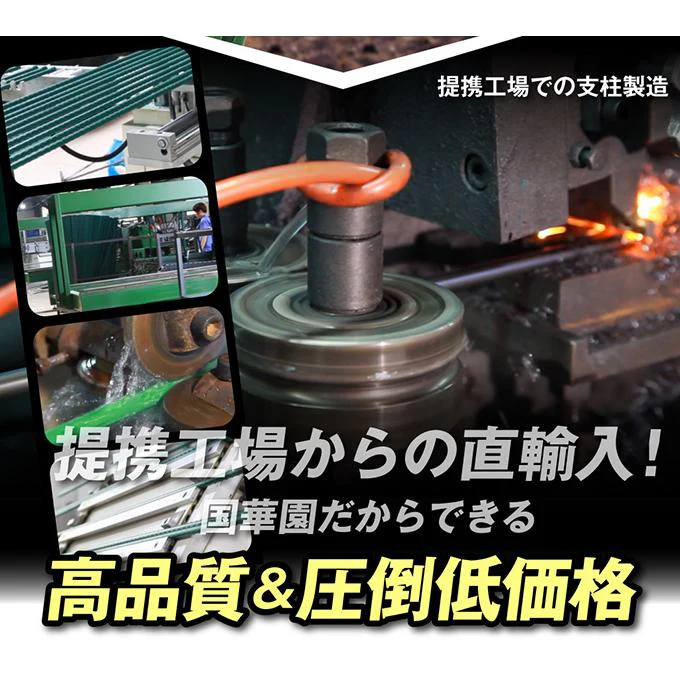 支柱 園芸 90cm 直径16mm 50本１組 イボ付 鋼管製 家庭菜園 グリーン イボ竹 国華園