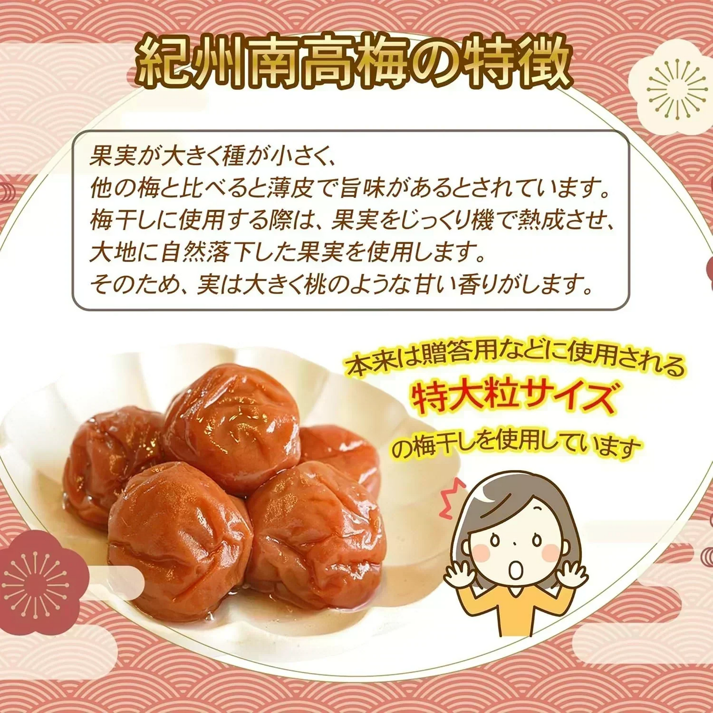<訳あり＞ 賞味期限25.4.15 在庫なくなり次第終了！　昔懐かし 紀州南高梅 自然派 はちみつ味 (450g/1パック) 完熟特大粒塩分８％ 天然塩使用 梅干し つぶれ梅