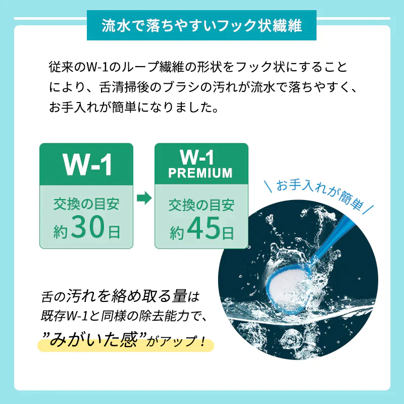 舌ブラシ w-1 ダブルワン プレミアム 6本セット 高性能 舌磨き 舌クリーナー スムーザー 口臭ケア 口臭予防 口臭対策 歯科専売品 シキエン SHIKIEN w-1p-6b PREMIUM  ネコポスでお届け