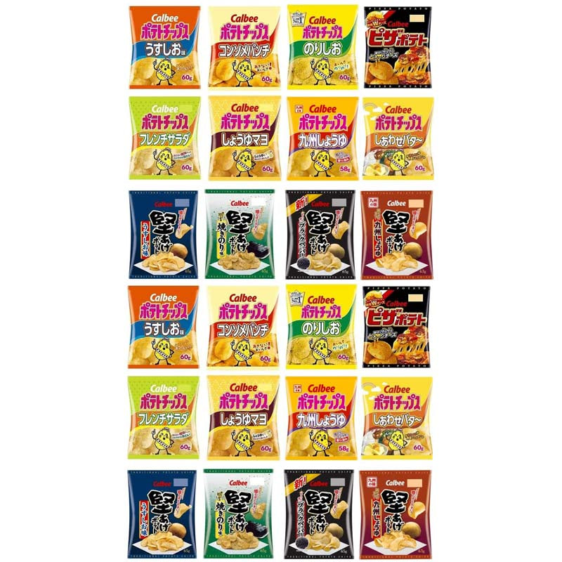 【訳あり】【2ケース】カルビー スナック菓子 詰め合わせ セット ポテトチップス 堅あげポテト ピザポテト12種類 ×各2個 【ポテトチップス7種・堅あげポテト4種・ピザポテト 】【エコ得】