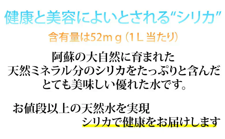 シリカ水 ミネラルウォーター 送料無料 阿蘇外輪山天然優水 熊本シリカ天然水 2L×10本 20L シリカ 水 ミネラルウォーター 美容 健康