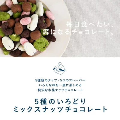 ５種のいろどりミックスナッツチョコレート 200g チョコ 2024 ナッツチョコ【3～4営業日以内に出荷】［基本冷蔵/冷凍も可］チョコレート 自分用 オシャレ かわいい ギフト