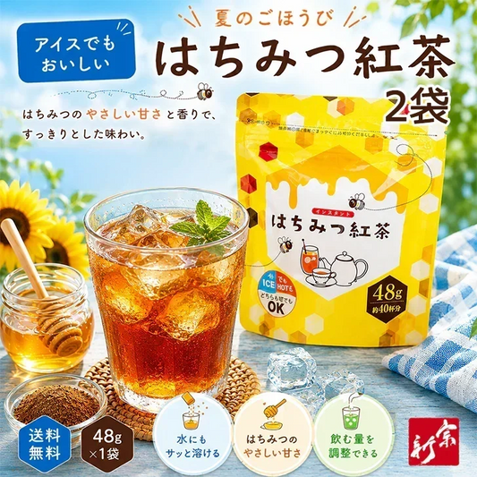 インスタントはちみつ紅茶48g×2袋セット パウダー 粉末 はちみつ 紅茶 水に溶ける ハチミツ お得 送料無料 ポスト投函 宗新