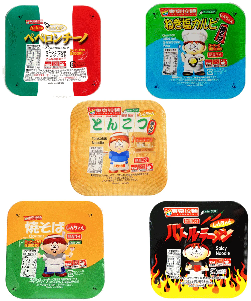 東京拉麺 ミニサイズカップ麺 おやつ感覚 しんちゃんラーメンシリーズ 30個