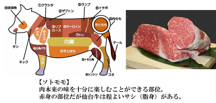 400g 2〜3人前 最高級 仙台牛ローストビーフ もも肉