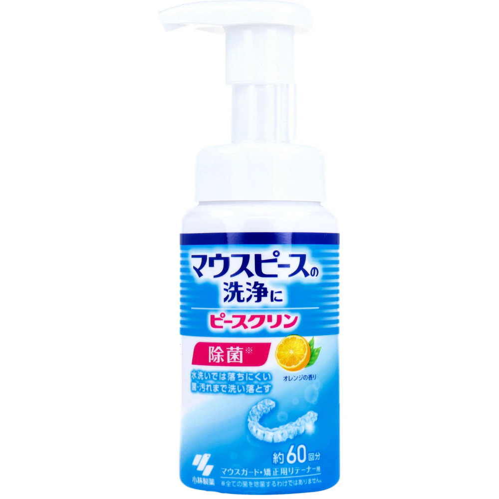 小林製薬 ピースクリン マウスピース洗浄フォーム 泡タイプ 約60回分 弱酸性 オレンジの香り 130mL X4本