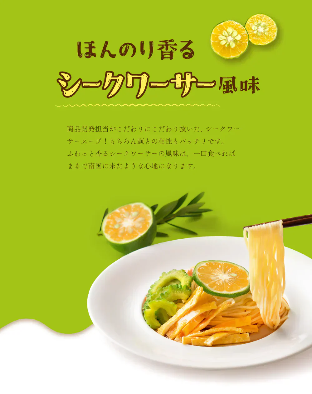 送料無料 冷やし中華 シークワーサーちゃん  ６食 さわやかスープ付 冷やし麺 ご当地グルメ 産直 お試し 取り寄せ 冷し中華 たれ