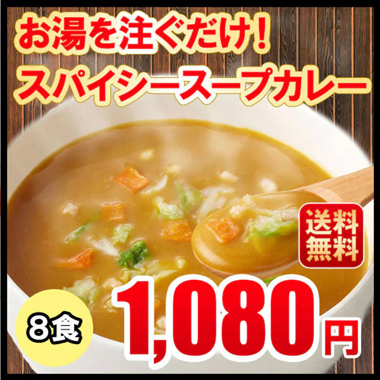 スープカレー 送料無料 8食入 粉末タイプ カレーうどん カレーラーメン カレーメシ