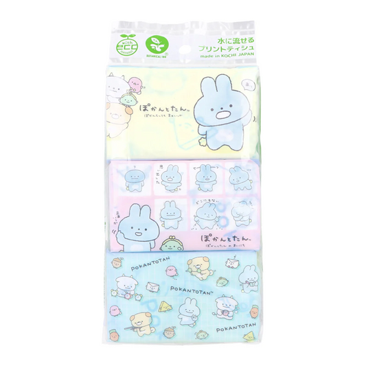 ハヤシ商事 水に流せるプリントティシュ ぽかんとたん 8組16枚 6個入り X15パック