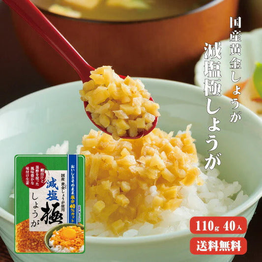 【送料無料】 減塩 サクサク味付け極しょうが 110g×40 【まとめ買い】 ふりかけ ご飯のお供 酢しょうが おかず生姜 万能調味料 生姜 しょうが ショウガ 国産