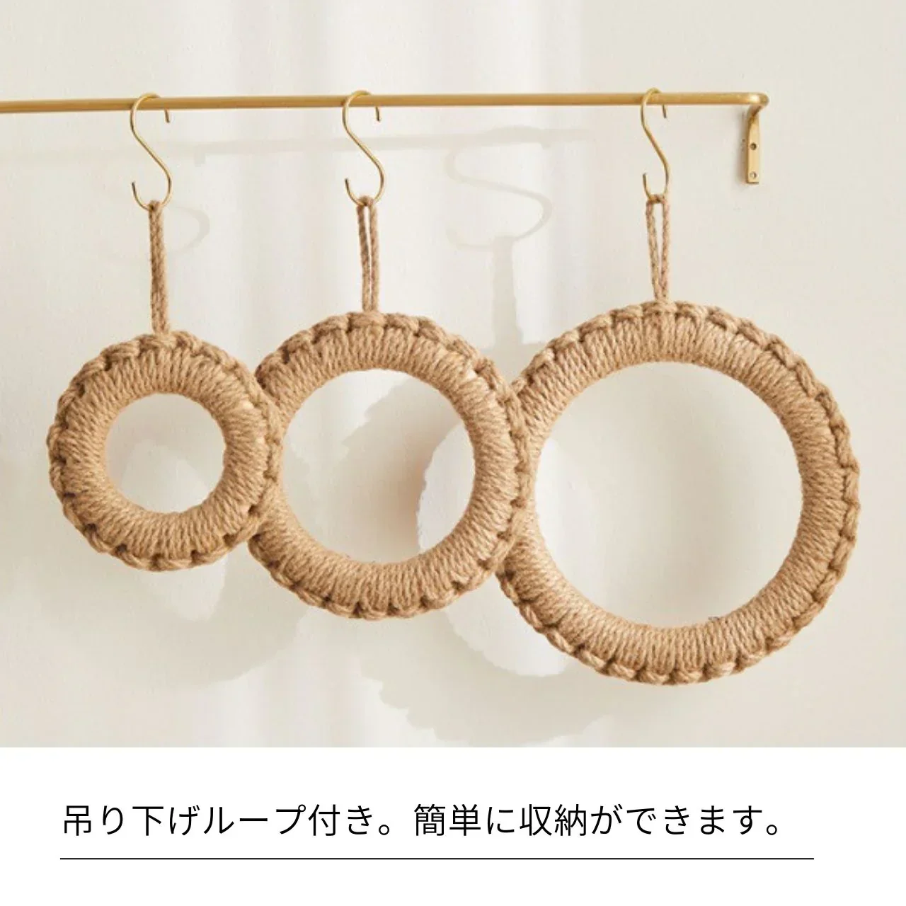 (Mサイズ) 鍋敷き おしゃれ 北欧 ナチュラル 小さめ 藁 保温 鍋しき 小 天然 ドーナツ ハンドメイド