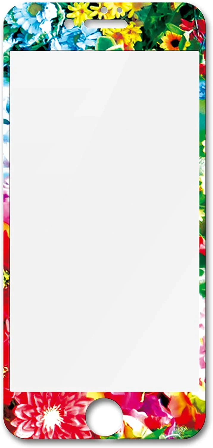 Kazall プリント柄付き　保護ガラスフィルム　 for iPhone　8/7　(GARDEN ガーデン) 　保護フィルム　アイフォン