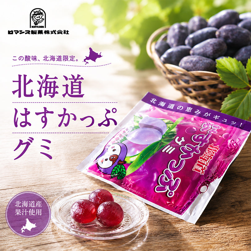 ロマンス製菓 北海道はすかっぷグミ 50g×4個 ハスカップ グミ キャンディ はすかっぷ 北海道限定 お土産 お菓子 おやつ フルーツ ご当地 スイーツ プチギフト