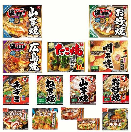 冷凍食品 かねます食品 冷凍 粉もん 大中小 12袋セット 明石焼き ミックスお好み焼き たこ焼き ふわとろ山芋焼 広島焼き いか焼き キャベツ焼 チヂミ 関東圏送料無料