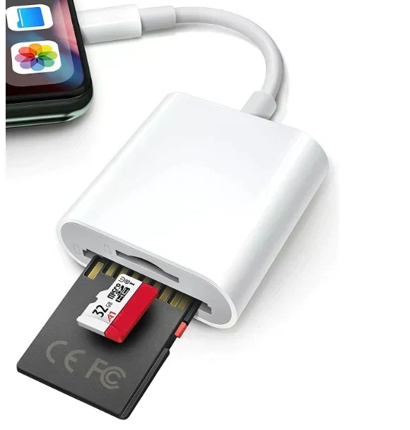 SDカードリーダー 2in1 iPhone iPad データ転送 動画転送 ライトニング SD TF
