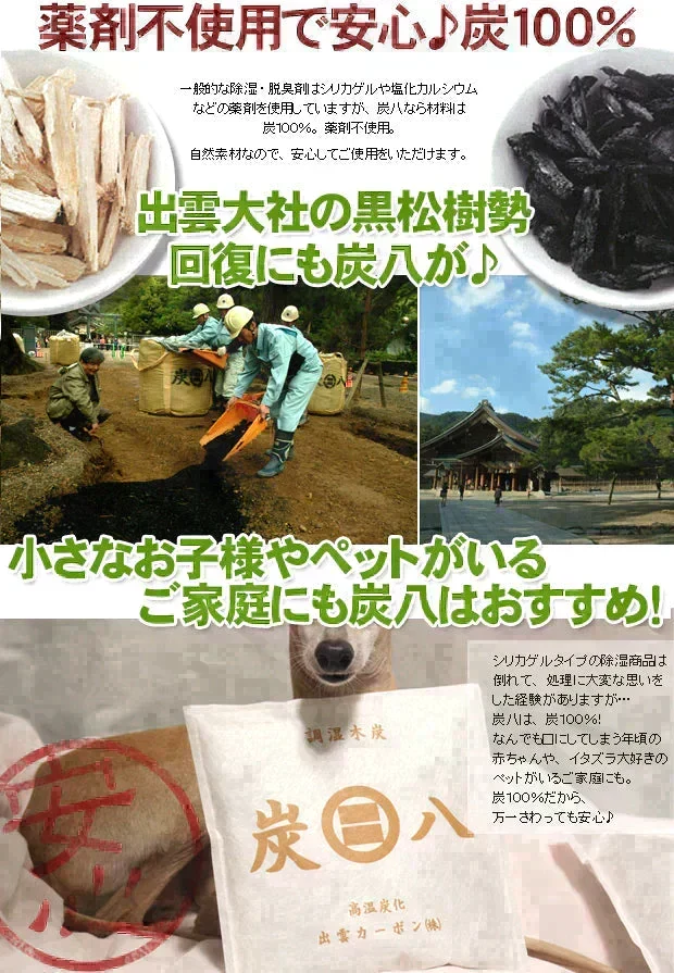 調湿木炭 炭八 室内用大袋 1個入